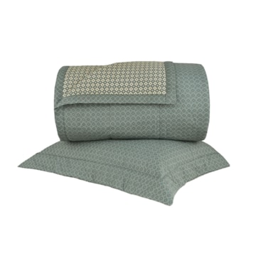 Kit Colcha Cobre-Leito Solteiro Buddemeyer Gran Percal Bellagio Dupla Face 100% Algodão 200 Fios (2 Peças)