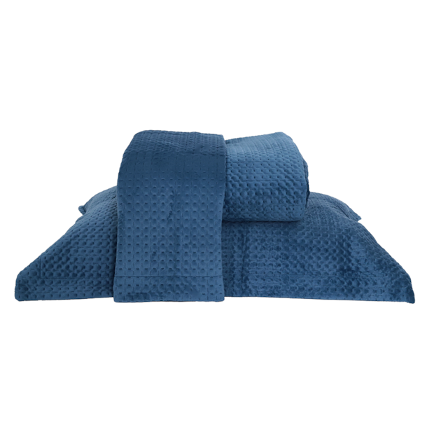 Kit Colcha Cobre-Leito Solteiro Estocolmo Aveludada c/ Porta Travesseiro (2 Peças)