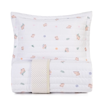 Kit Colcha Cobre-Leito Solteiro Infantil Altenburg Capi Dupla Face Malha Fio Penteado 100% Algodão (2 Peças)