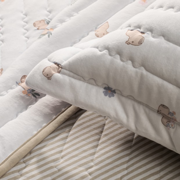 Kit Colcha Cobre-Leito Solteiro Infantil Altenburg Capi Dupla Face Malha Fio Penteado 100% Algodão (2 Peças)