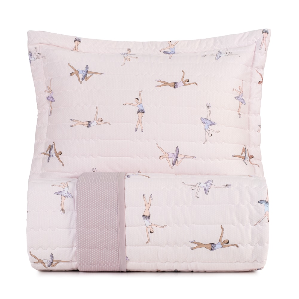 Kit Colcha Cobre-Leito Solteiro Infantil Altenburg Doce Plié Dupla Face Malha Fio Penteado 100% Algodão (2 Peças)