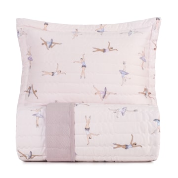 Kit Colcha Cobre-Leito Solteiro Infantil Altenburg Doce Plié Dupla Face Malha Fio Penteado 100% Algodão (2 Peças)