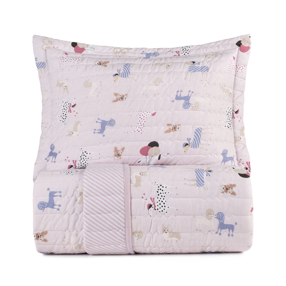 Kit Colcha Cobre-Leito Solteiro Infantil Altenburg Pet Chic Dupla Face Malha Fio Penteado 100% Algodão (2 Peças)