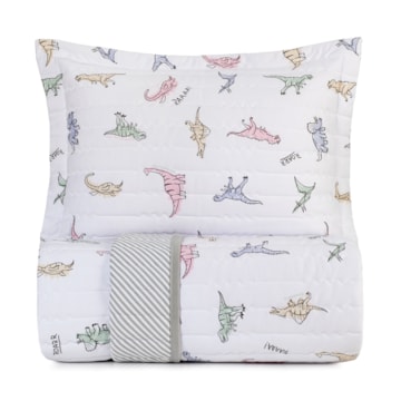 Kit Colcha Cobre-Leito Solteiro Infantil Altenburg Rugidino Dupla Face Malha Fio Penteado 100% Algodão (2 Peças)