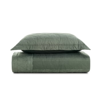 Kit Colcha Cobre-Leito Solteiro Karsten Ícaro Dupla Face 100% Algodão Percal 200 Fios c/ Porta Travesseiro (2 Peças)