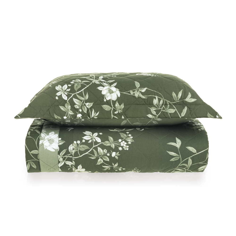 Kit Colcha Cobre-Leito Solteiro Karsten Marcella Dupla Face 100% Algodão 160 Fios c/ Porta Travesseiro (2 Peças)