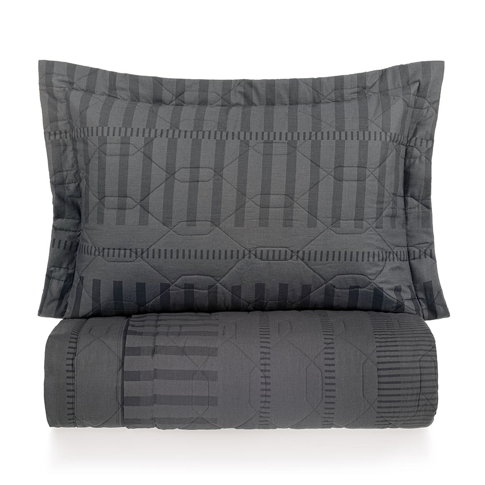 Kit Colcha Cobre-Leito Solteiro Karsten Tales Dupla Face 100% Algodão 160 Fios c/ Porta Travesseiro (2 Peças)