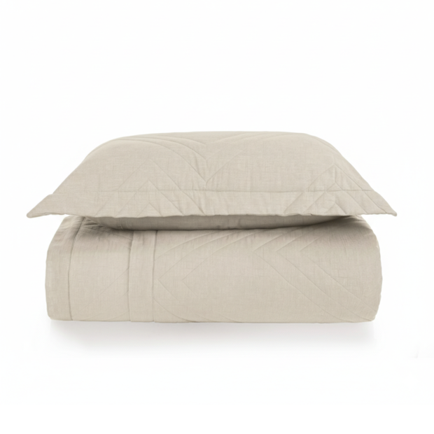 Kit Colcha Cobre-Leito Solteiro Karsten Tesso Dupla Face 100% Algodão 160 fios c/ Porta Travesseiro (2 Peças)