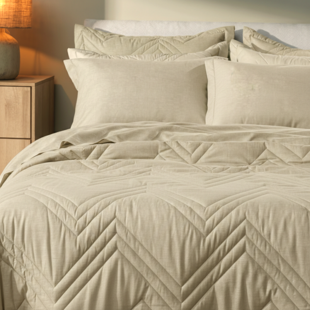 Kit Colcha Cobre-Leito Solteiro Karsten Tesso Dupla Face 100% Algodão 160 fios c/ Porta Travesseiro (2 Peças)