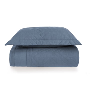 Kit Colcha Cobre-Leito Solteiro Karsten Tesso Dupla Face 100% Algodão 160 fios c/ Porta Travesseiro (2 Peças)