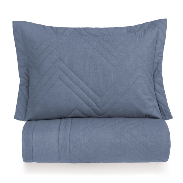 Kit Colcha Cobre-Leito Solteiro Karsten Tesso Dupla Face 100% Algodão 160 fios c/ Porta Travesseiro (2 Peças)