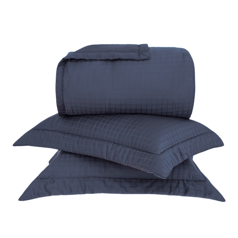 Kit Colcha King Size Buddemeyer Damask Square 100% Algodão Fio Pentead