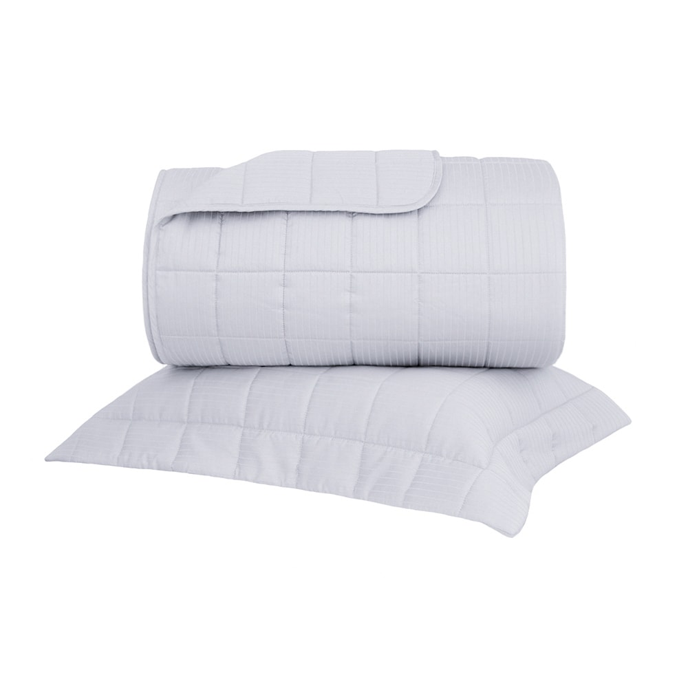 Kit Colcha King Size Buddemeyer Damask Stripes 100% Algodão Fio Penteado Cetim 300 Fios (3 Peças)