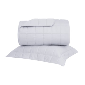 Kit Colcha King Size Buddemeyer Damask Stripes 100% Algodão Fio Penteado Cetim 300 Fios (3 Peças)