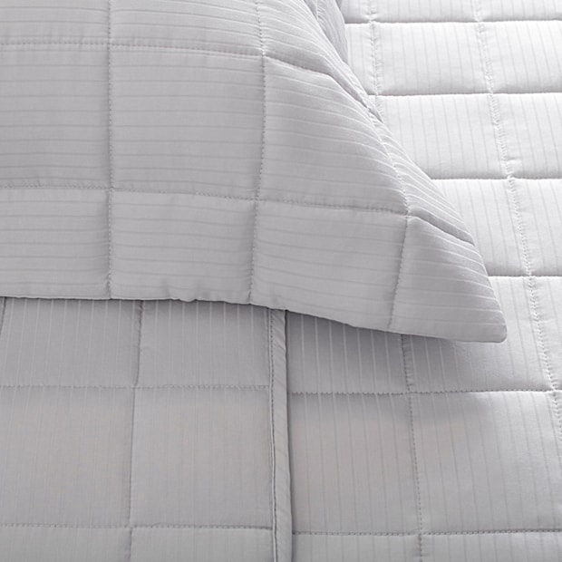 Kit Colcha King Size Buddemeyer Damask Stripes 100% Algodão Fio Penteado Cetim 300 Fios (3 Peças)