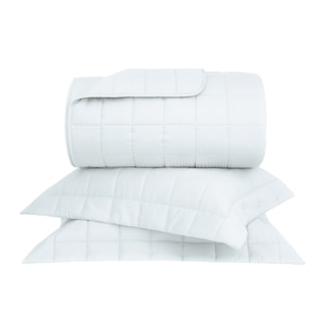 Kit Colcha King Size Buddemeyer Damask Stripes 100% Algodão Fio Penteado Cetim 300 Fios (3 Peças)
