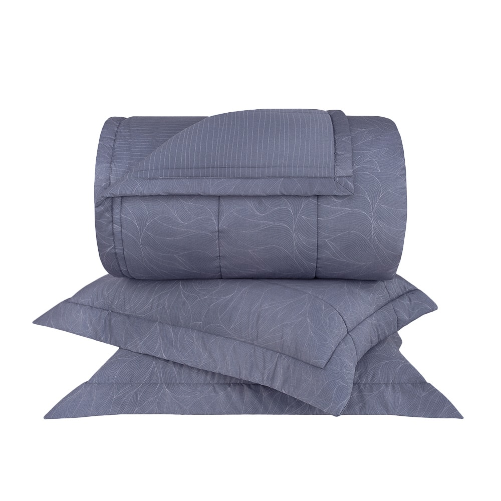 Kit Colcha King Size Buddemeyer Silver Bloom 100% Algodão Fio Penteado Cetim 270 Fios (3 Peças)