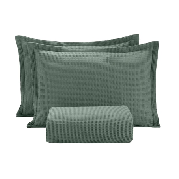 Kit Colcha King Size Dohler Piquet AM-1558 Liso 100% Algodão (3 Peças)