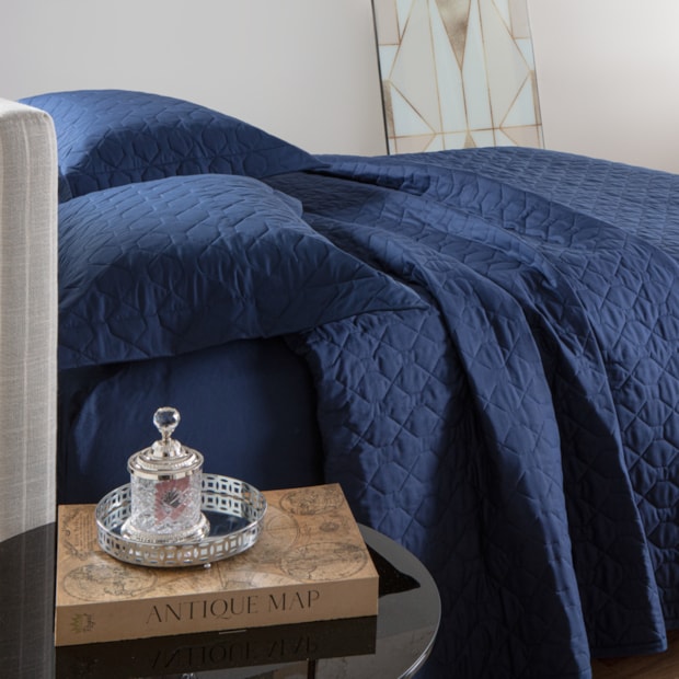 Kit Colcha King Size Kacyumara Casa K Vida Bela Liso 100% Algodão Egípcio Percal 200 Fios (3 Peças)