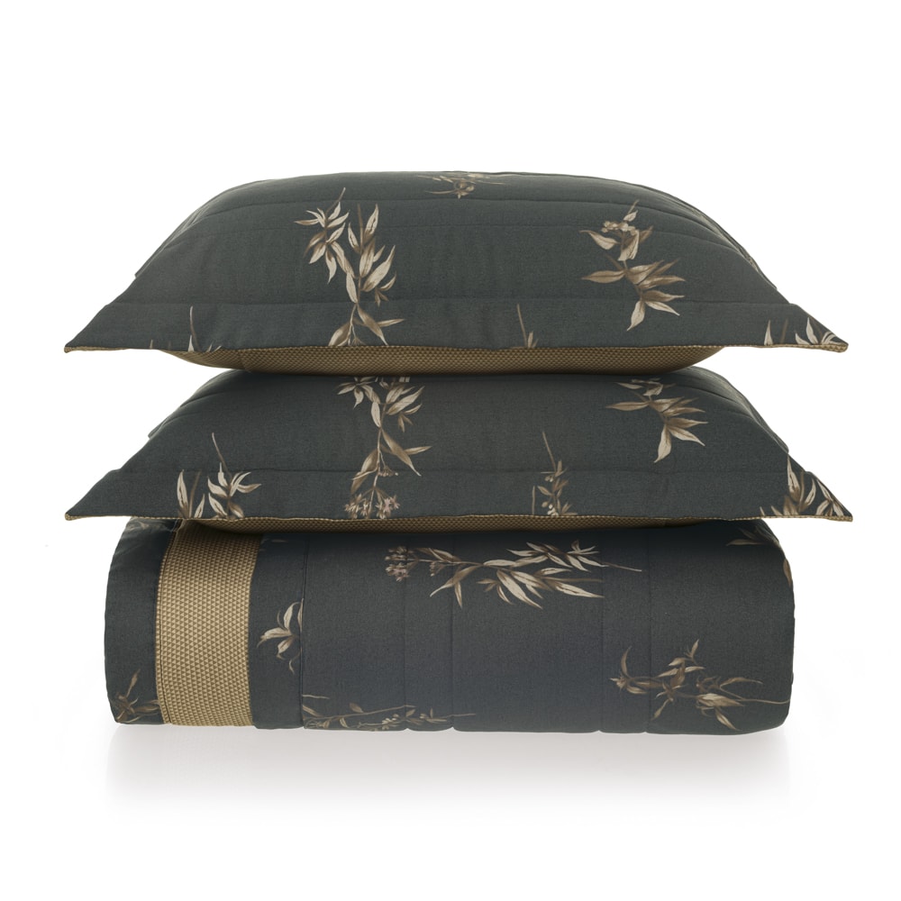 Kit Colcha King Size Karsten Ávila Dupla Face 100% Algodão Egípcio Cetim 300 Fios c/ Porta Travesseiro (3 Peças)