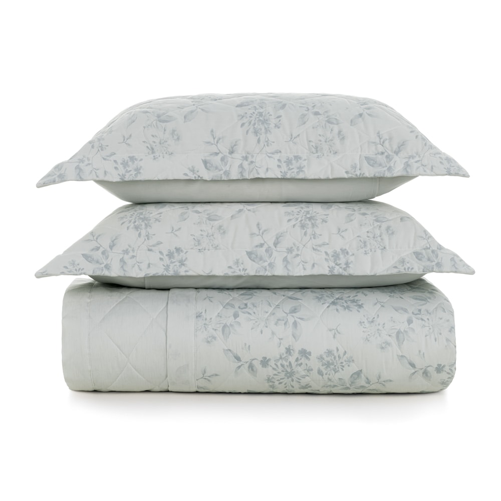 Kit Colcha King Size Karsten Ellie Dupla Face 100% Algodão Egípcio Cetim 300 Fios c/ Porta Travesseiro (3 Peças)