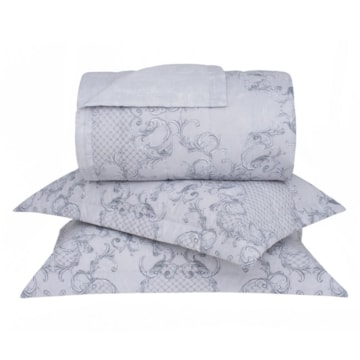 Kit Colcha Queen Buddemeyer Barroque Dupla Face 100% Algodão Percal 180 Fios (3 Peças)