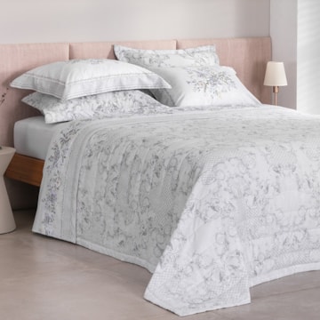 Kit Colcha Queen Buddemeyer Barroque Dupla Face 100% Algodão Percal 180 Fios (3 Peças)