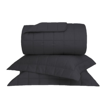 Kit Colcha Queen Buddemeyer Damask Stripes 100% Algodão Fio Penteado Cetim 300 Fios (3 Peças)