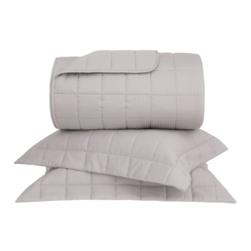 Kit Colcha Queen Buddemeyer Damask Stripes 100% Algodão Fio Penteado Cetim 300 Fios (3 Peças)