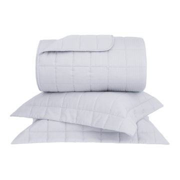 Kit Colcha Queen Buddemeyer Damask Stripes 100% Algodão Fio Penteado Cetim 300 Fios (3 Peças)