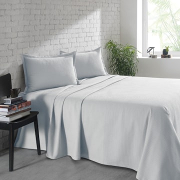 Kit Colcha Queen Dohler Piquet AM-1558 Liso 100% Algodão (3 Peças)