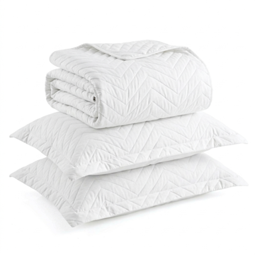 Kit Colcha Queen Kacyumara Casa K Vida Bela Liso 100% Algodão Egípcio Percal 200 Fios (3 Peças)