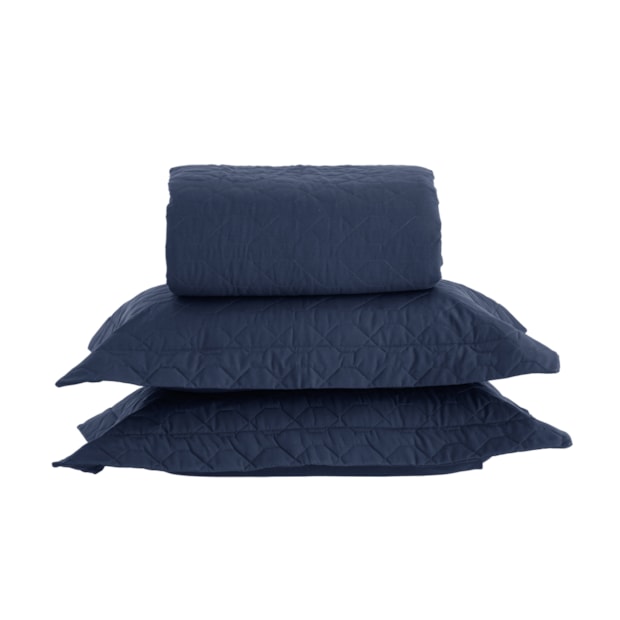 Kit Colcha Queen Kacyumara Casa K Vida Bela Liso 100% Algodão Egípcio Percal 200 Fios (3 Peças)