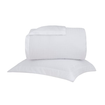 Kit Colcha Solteiro Buddemeyer Damask Square 100% Algodão Fio Penteado Cetim 300 Fios (2 Peças)