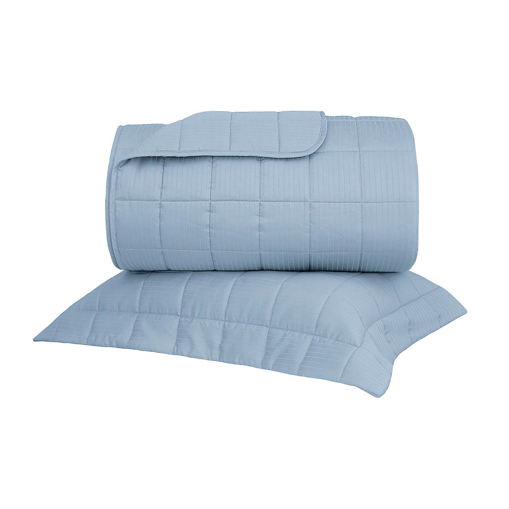 Kit Colcha Solteiro Buddemeyer Damask Stripes 100% Algodão Fio Penteado Cetim 300 Fios (2 Peças)