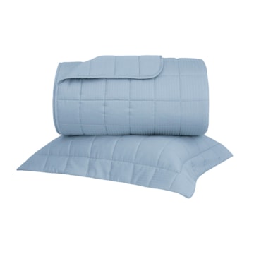 Kit Colcha Solteiro Buddemeyer Damask Stripes 100% Algodão Fio Penteado Cetim 300 Fios (2 Peças)