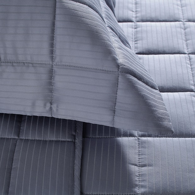 Kit Colcha Solteiro Buddemeyer Damask Stripes 100% Algodão Fio Penteado Cetim 300 Fios (2 Peças)