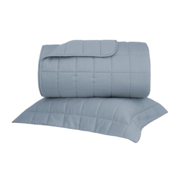 Kit Colcha Solteiro Buddemeyer Damask Stripes 100% Algodão Fio Penteado Cetim 300 Fios (2 Peças)