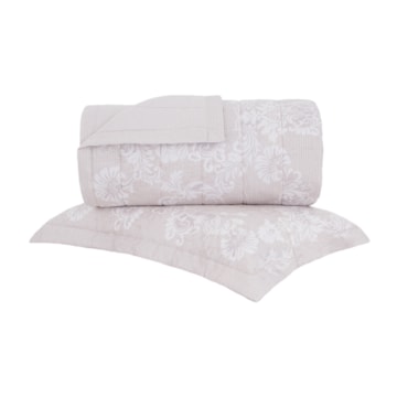 Kit Colcha Solteiro Buddemeyer Percalle Marchesa Dupla Face 100% Algodão Fio Penteado 180 Fios (2 Peças)