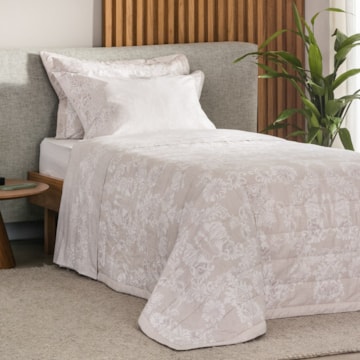 Kit Colcha Solteiro Buddemeyer Percalle Marchesa Dupla Face 100% Algodão Fio Penteado 180 Fios (2 Peças)