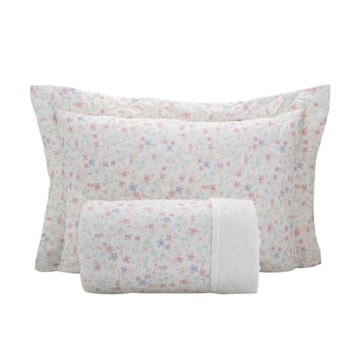 Kit Colcha Solteiro Kacyumara Casa K Vintage Alora Dupla Face 100% Algodão Egípcio Percal 200 Fios (2 Peças)