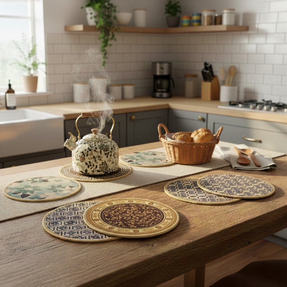 Kit com 4 Conjuntos de Descanso de Panela Kacyumara com Base Emborrachada