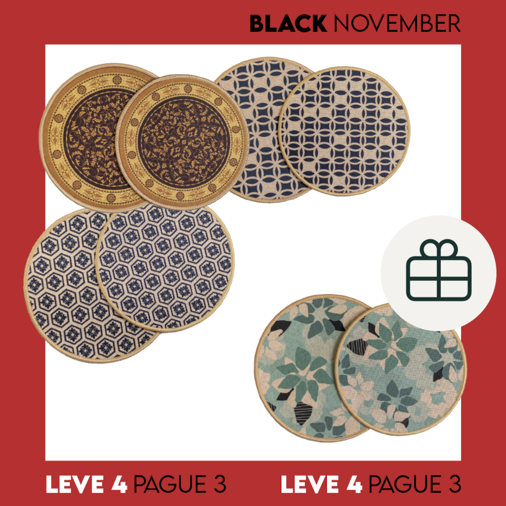 Kit com 4 Conjuntos de Descanso de Panela Kacyumara com Base Emborrachada