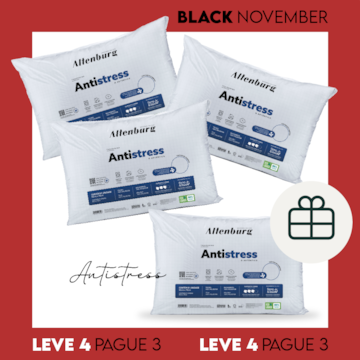 Kit com 4 Travesseiros Altenburg Antistress Fios de Carbono Suporte Firme 50cm X 70cm