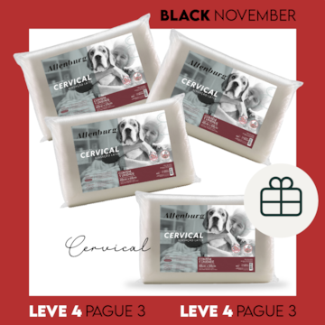 Kit com 4 Travesseiros Altenburg Cervical Anatômico Sensação Látex 48cm x 68cm