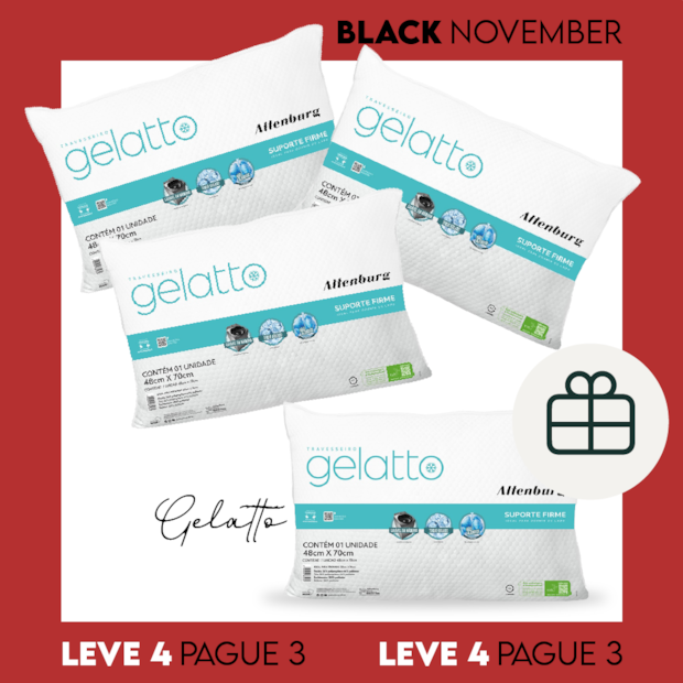Kit com 4 Travesseiros Altenburg Gelatto Suporte Firme 48cm x 70cm