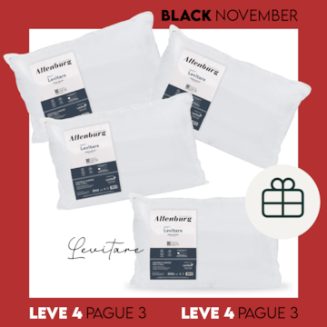 Kit com 4 Travesseiros Altenburg Levitare 100% Algodão Percal 200 Fios Suporte Macio 50cm X 70cm