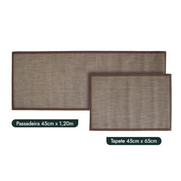 Kit Tapete para Cozinha 65cm + Passadeira 1,20m Moderno 100% PVC Antiderrapante (2 peças)