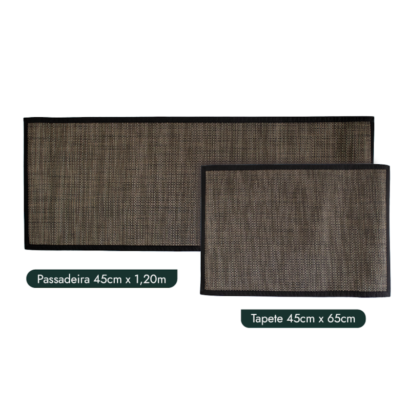 Kit Tapete para Cozinha 65cm + Passadeira 1,20m Moderno 100% PVC Antid