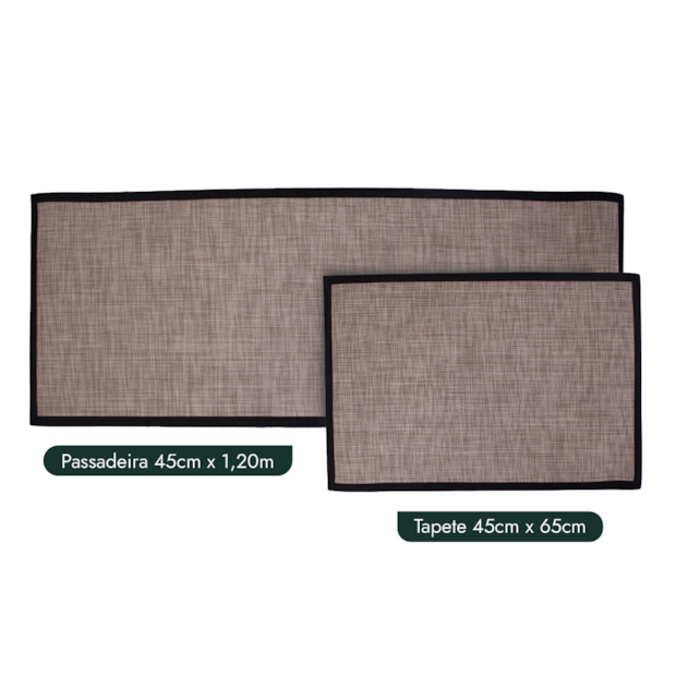 Kit Tapete para Cozinha 65cm + Passadeira 1,20m Moderno 100% PVC Antiderrapante (2 peças)